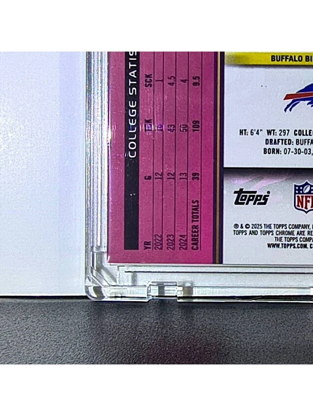 T.J. Sanders Rookie 2025 Topps Chrome Cosmic Nebula NFL #111 Card Buffalo Bills